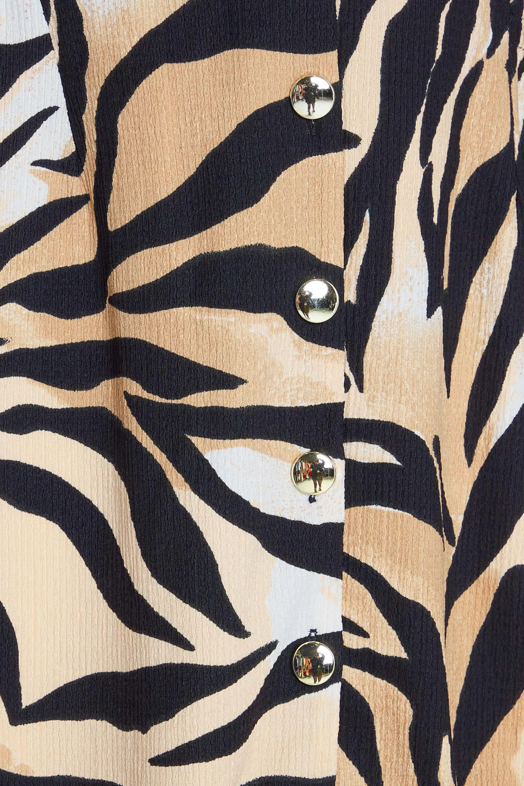 M&Co Womens Beige Brown Zebra Print Button Through Midaxi Dress>Women Wedding Guest Dresses