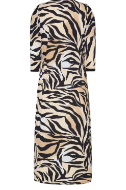 M&Co Womens Beige Brown Zebra Print Button Through Midaxi Dress><noscript><img width=