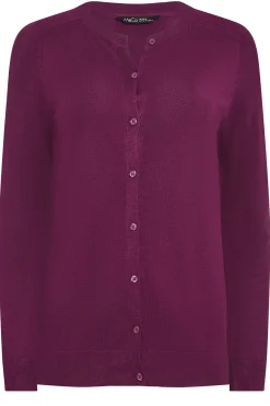M&Co Womens Berry Red Ribbed Shoulder Cardigan><noscript><img width=
