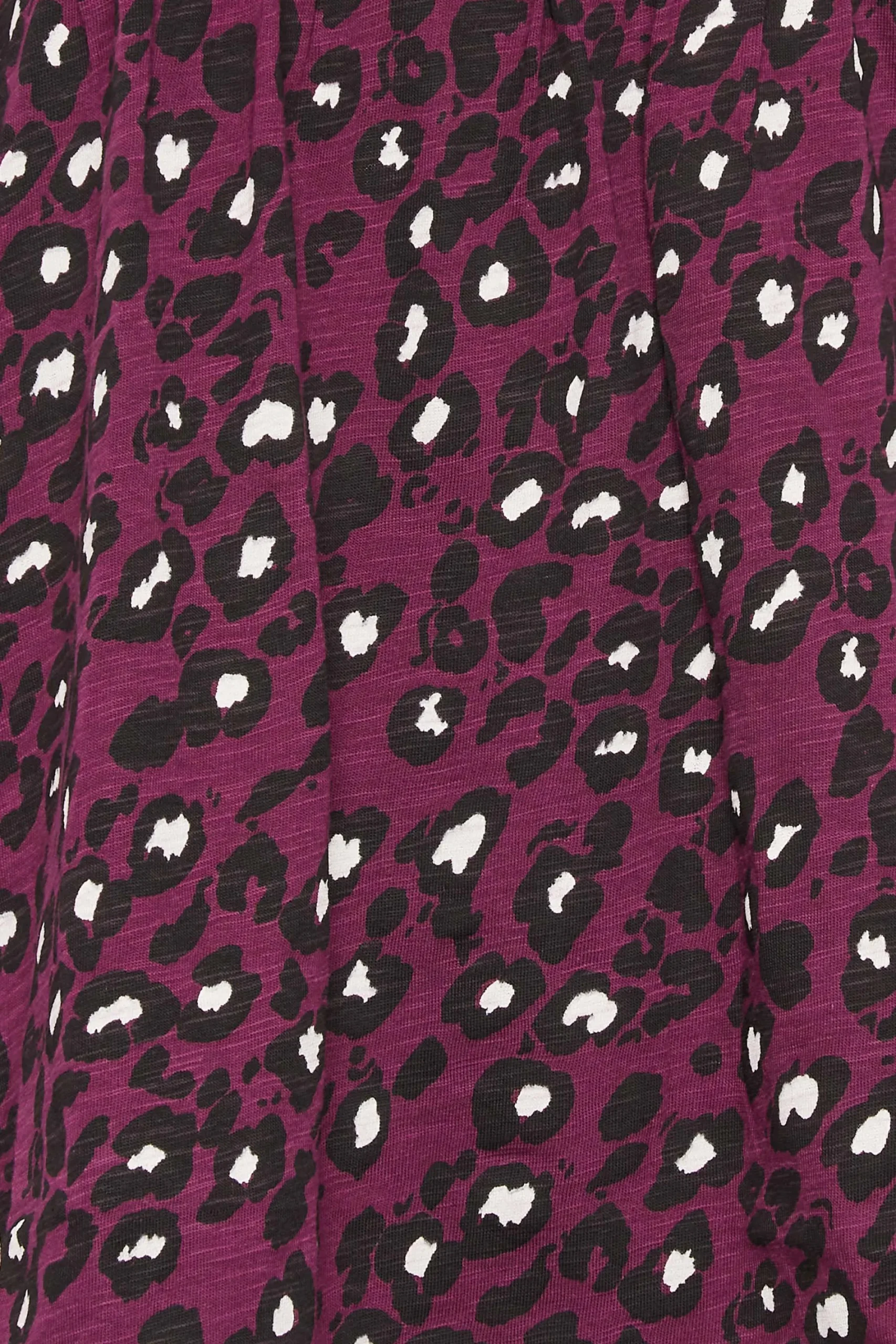 M&Co Womens Berry Red Animal Print Cotton Henley Top>Women Long Sleeve Tops