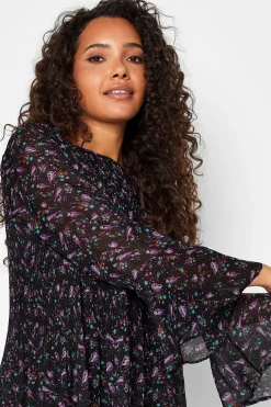 M&Co Womens Bird Print Pleated Blouse><noscript><img width=