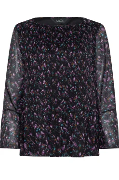 M&Co Womens Bird Print Pleated Blouse><noscript><img width=