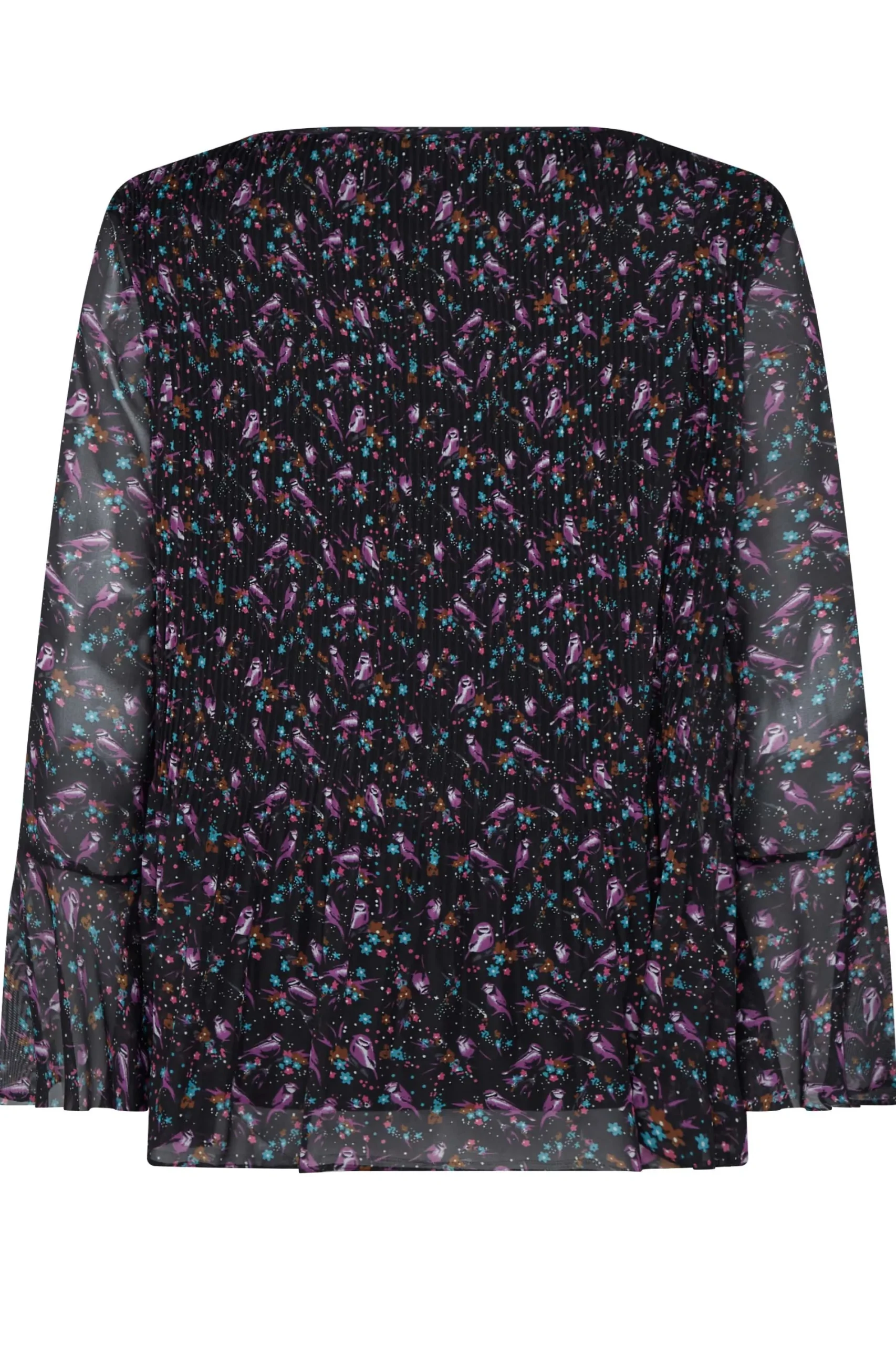 M&Co Womens Bird Print Pleated Blouse>Women Shirts