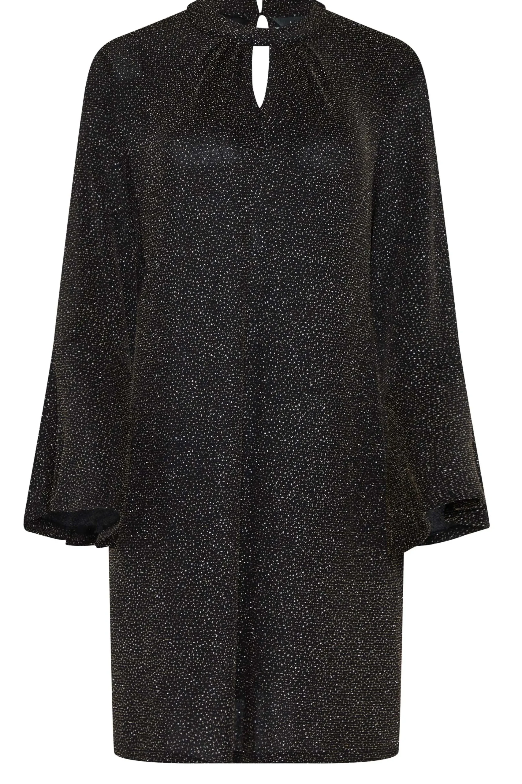 M&Co Womens Black & Gold Shimmer Bell Sleeve Dress>Women Midi Dresses