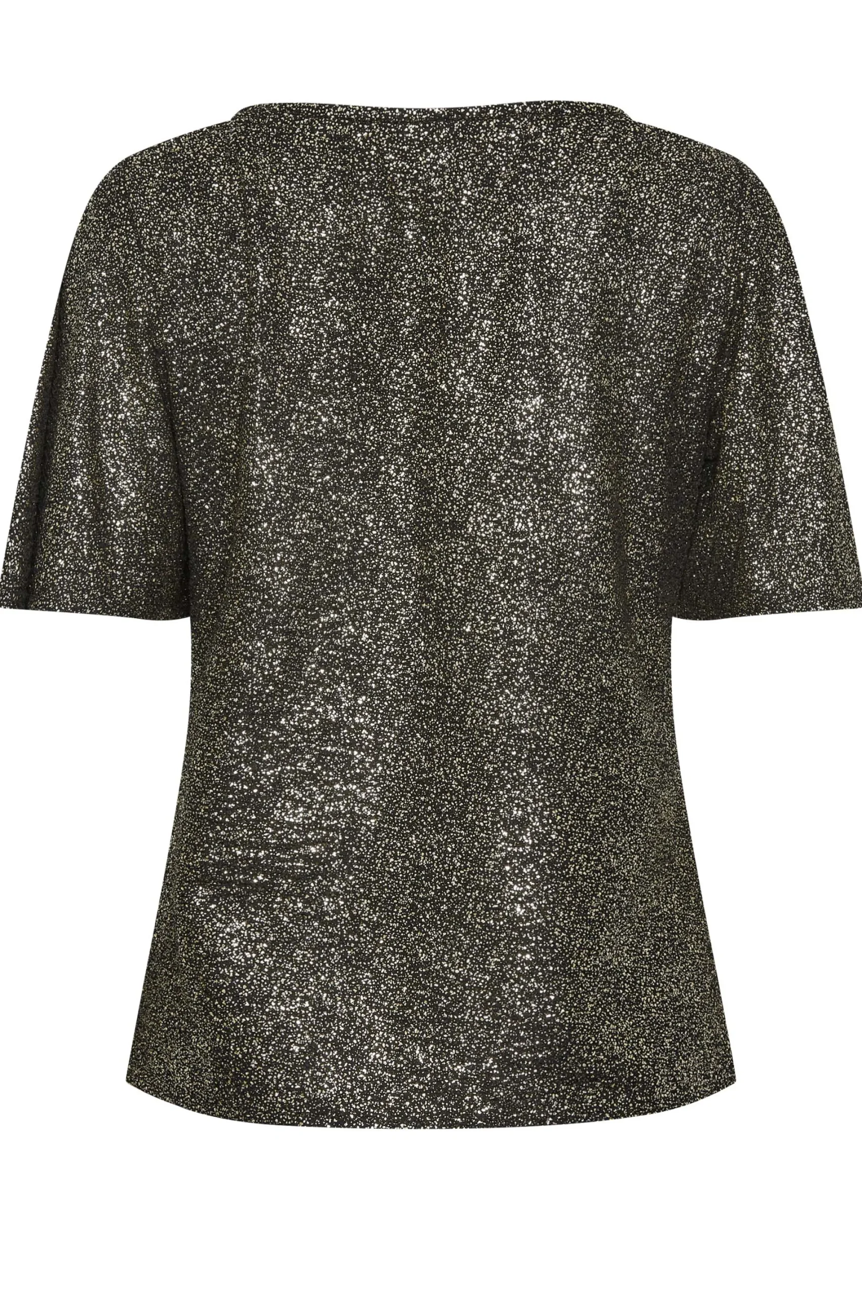 M&Co Womens Black & Gold Glitter Angel Sleeve Top>Women Blouses