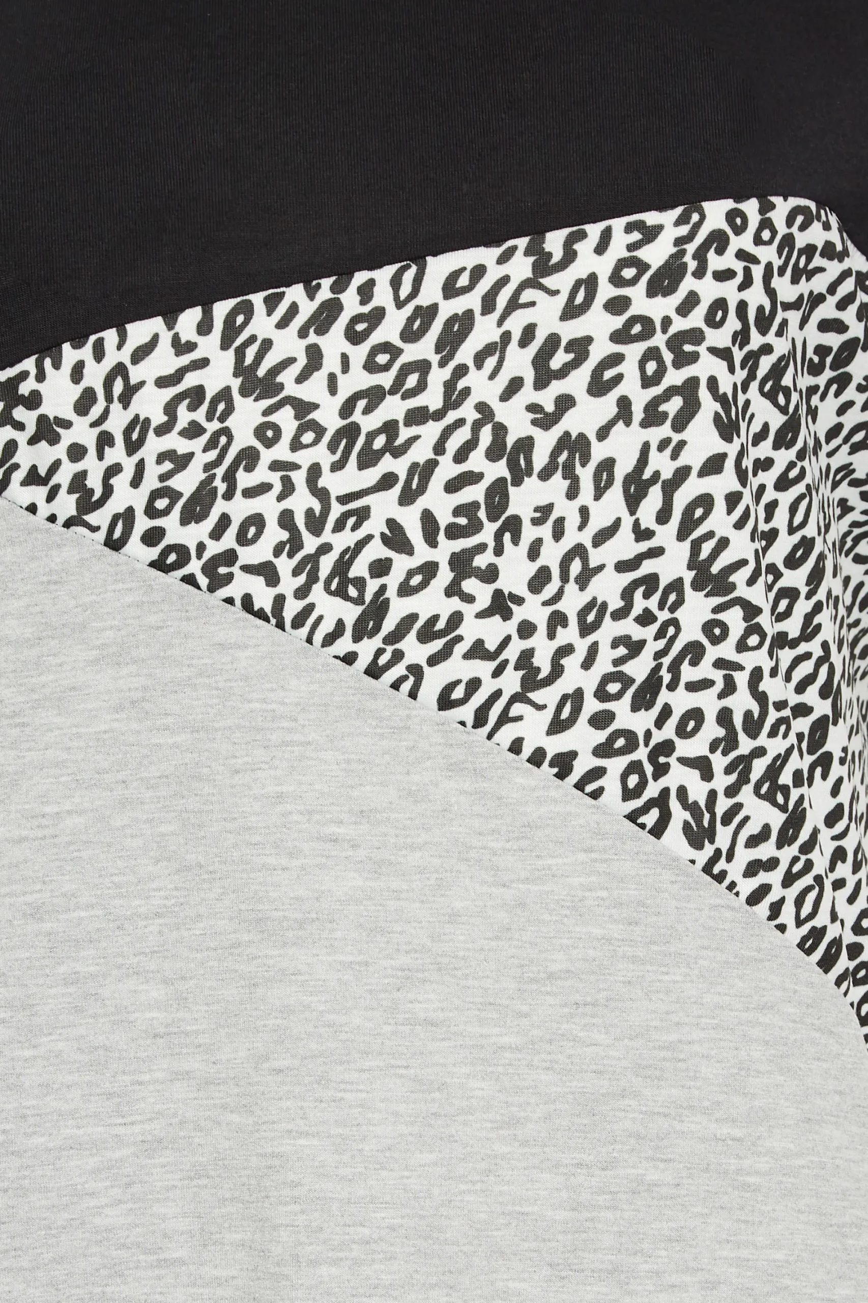 M&Co Womens Black & Grey Leopard Print Colour Block Top>Women T-Shirts
