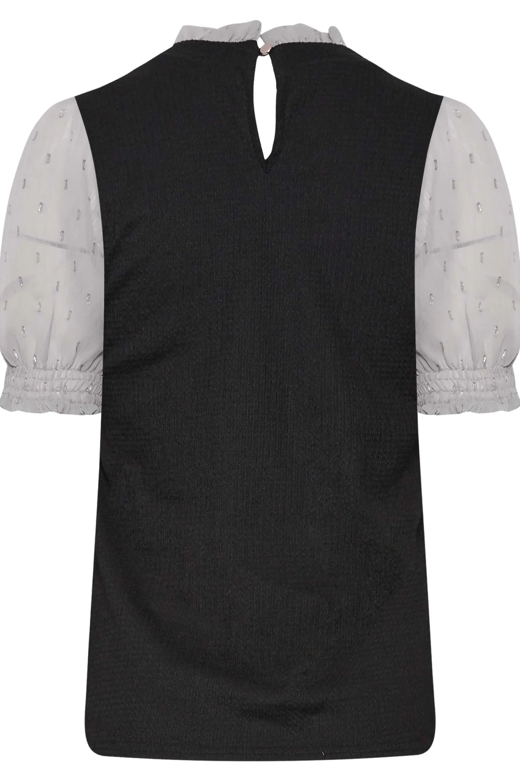 M&Co Womens Black & Grey Contrast Sleeve Blouse>Women Short Sleeve Tops