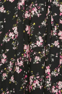 M&Co Womens Black & Pink Floral Print Wrap Front Dress><noscript><img width=