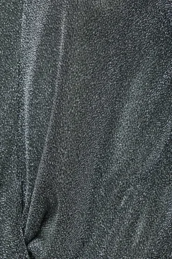 M&Co Womens Black & Silver Angel Sleeve Wrap Top>Women T-Shirts