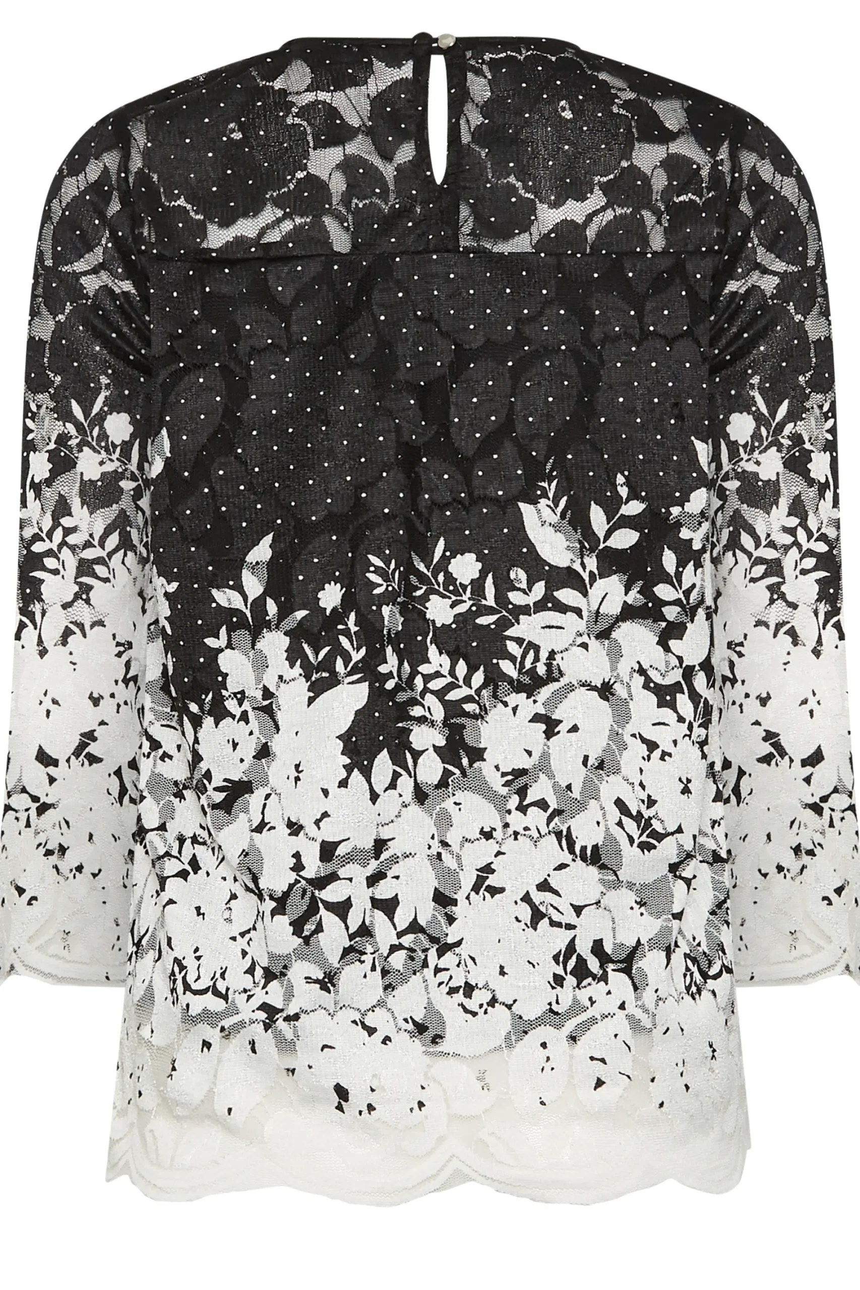 M&Co Womens Black & White Floral Lace Blouse>Women Blouses