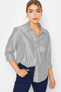 M&Co Womens Black & White Striped Shirt>Women Shirts