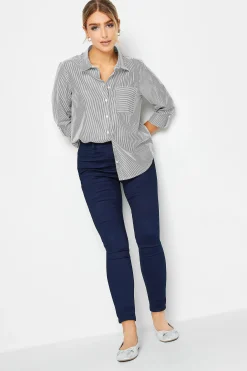 M&Co Womens Black & White Striped Shirt>Women Shirts