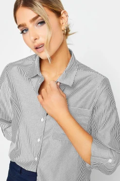M&Co Womens Black & White Striped Shirt><noscript><img width=