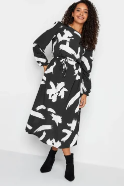 M&Co Womens Black Abstract Print Smock Dress><noscript><img width=