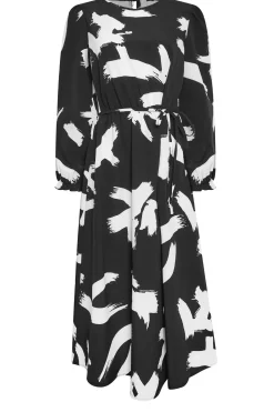 M&Co Womens Black Abstract Print Smock Dress><noscript><img width=