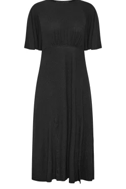 M&Co Womens Black Angel Sleeve Split Hem Midi Dress><noscript><img width=
