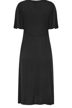 M&Co Womens Black Angel Sleeve Split Hem Midi Dress><noscript><img width=