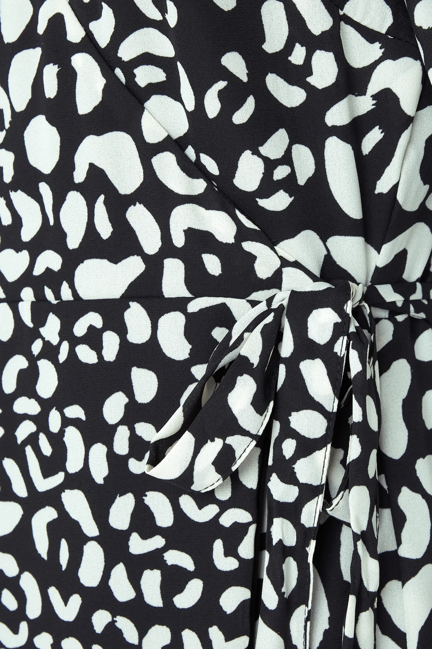 M&Co Womens Black Animal Print Wrap Dress>Women Midi Dresses