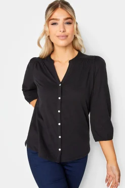 M&Co Womens Black Button Through Cotton Shirt>Women Shirts