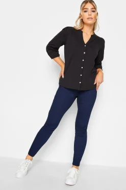 M&Co Womens Black Button Through Cotton Shirt>Women Shirts
