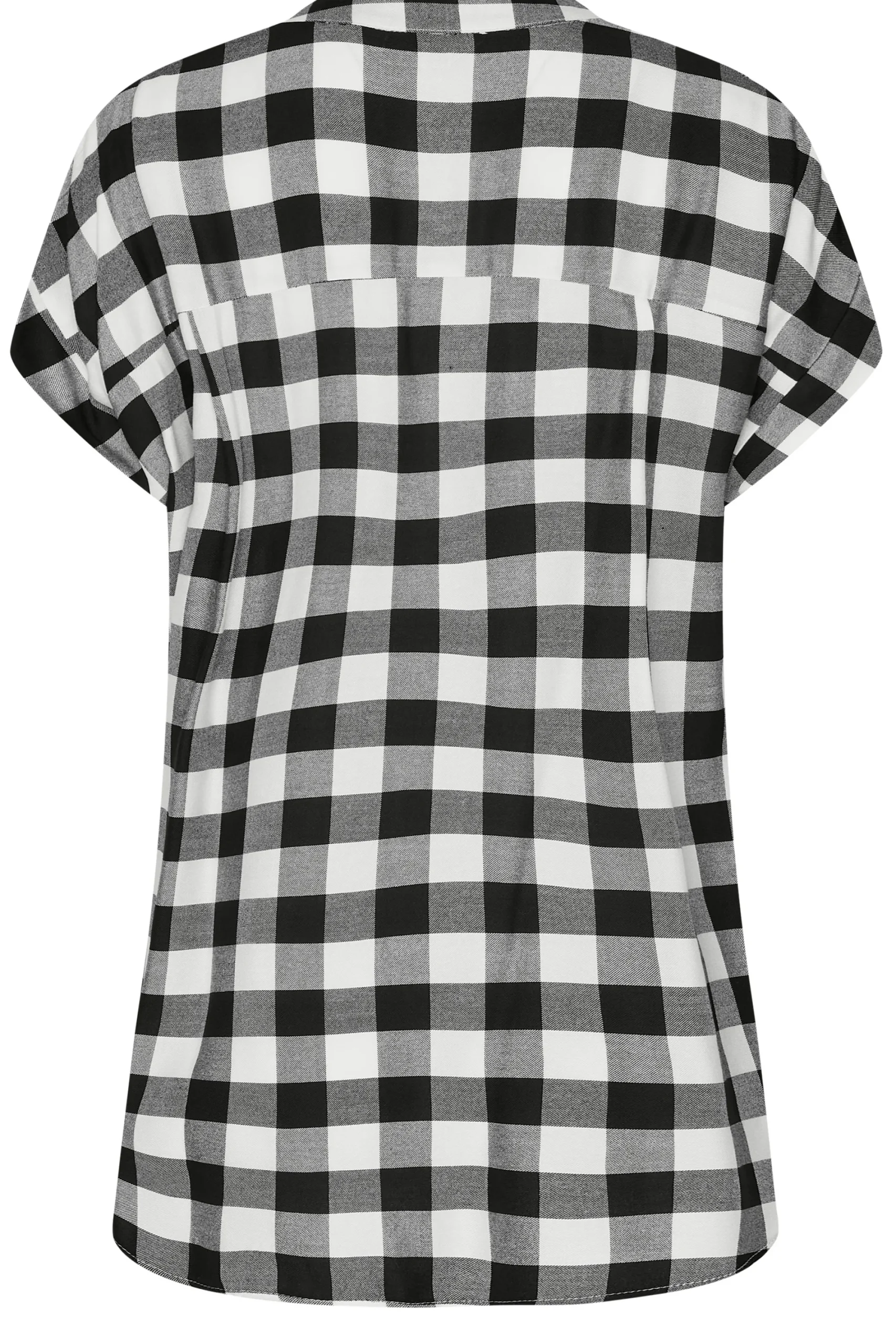 M&Co Womens Black Check Print Shirt>Women Short Sleeve Tops