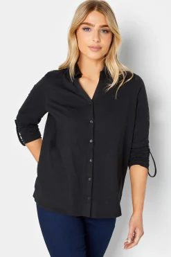 M&Co Womens Black Cotton Shirt>Women Shirts