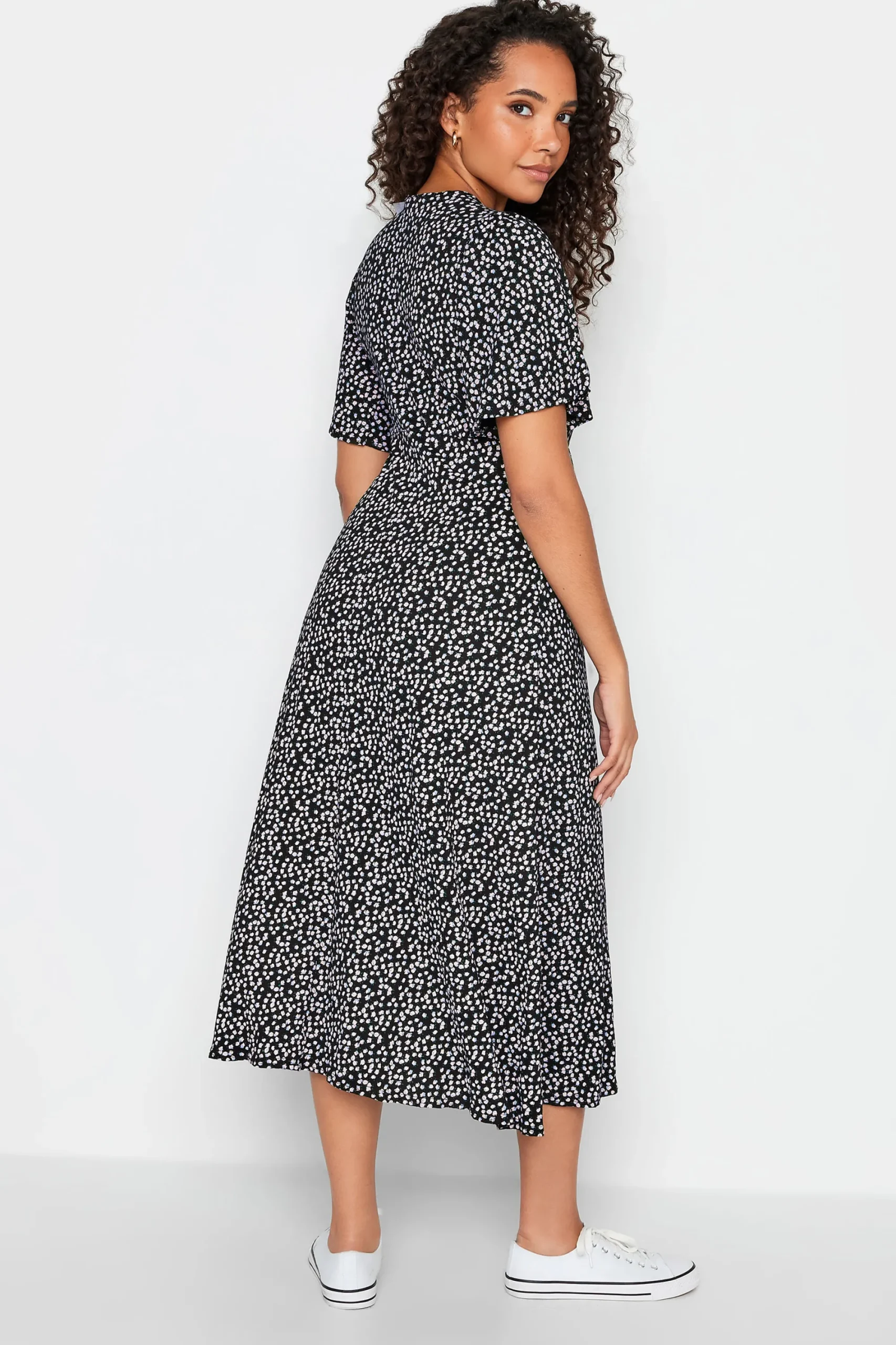 M&Co Womens Black Ditsy Floral Print Maxi Dress>Women Maxi Dresses