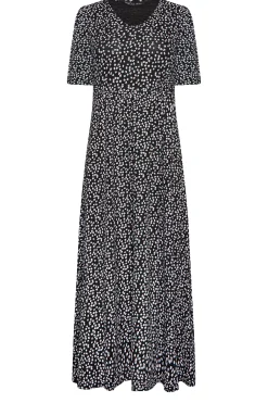 M&Co Womens Black Ditsy Floral Print Maxi Dress><noscript><img width=