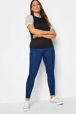 M&Co Womens Black Dobby Sleeve Contrast Blouse><noscript><img width=