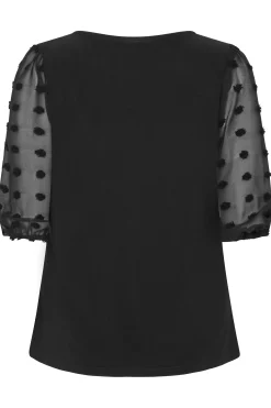 M&Co Womens Black Dobby Sleeve Blouse><noscript><img width=