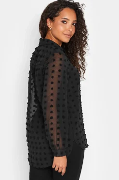 M&Co Womens Black Dobby Spot Shirt><noscript><img width=