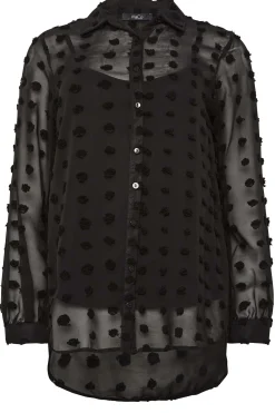 M&Co Womens Black Dobby Spot Shirt><noscript><img width=