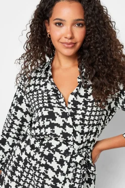 M&Co Womens Black Dogtooth Tunic Dress Shirt><noscript><img width=