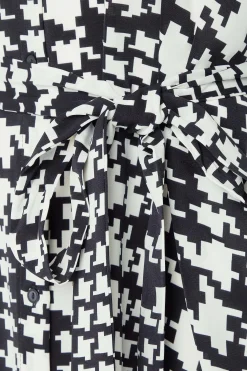M&Co Womens Black Dogtooth Tunic Dress Shirt><noscript><img width=