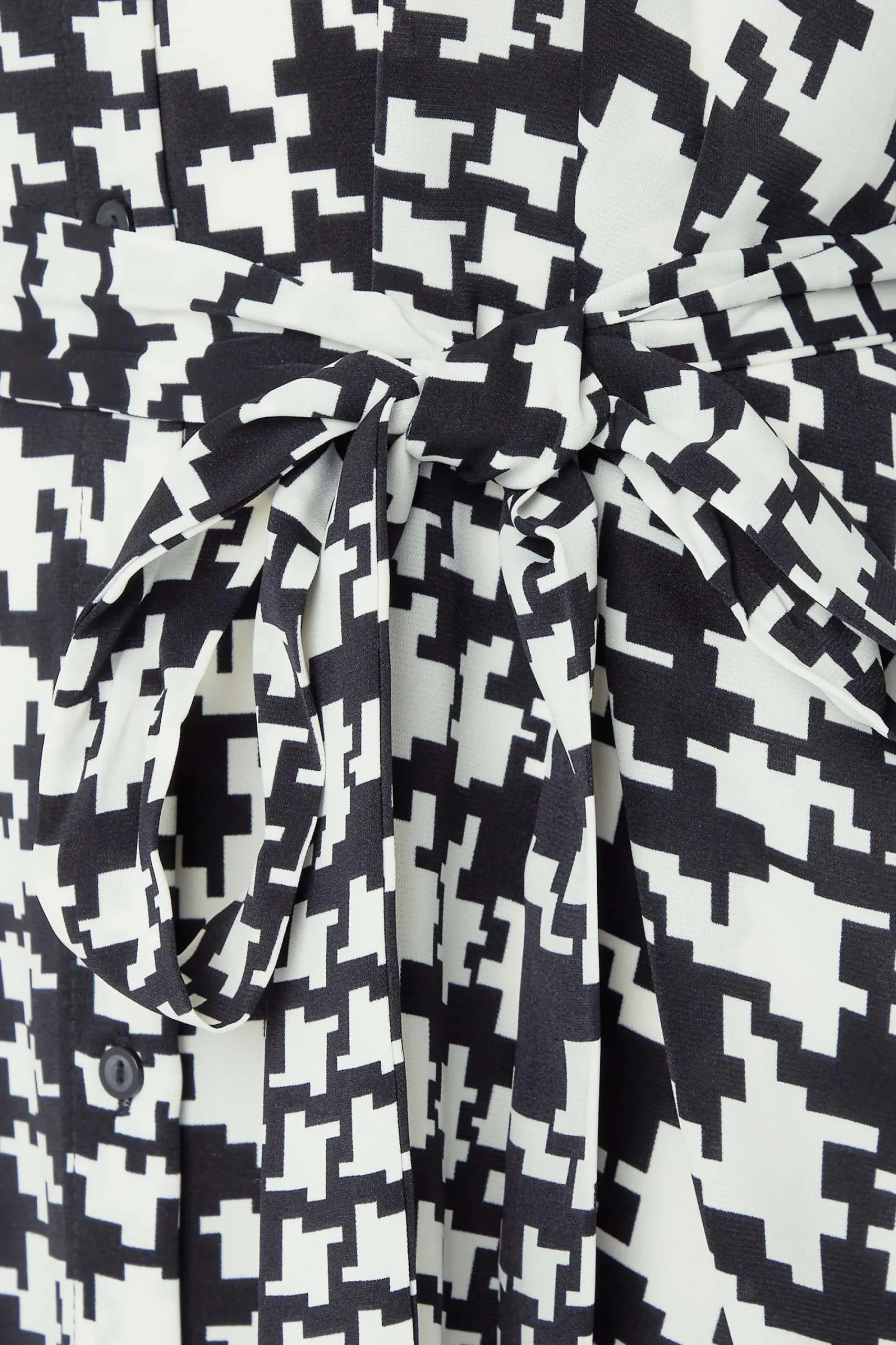 M&Co Womens Black Dogtooth Tunic Dress Shirt>Women Shirt Dresses