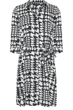 M&Co Womens Black Dogtooth Tunic Dress Shirt><noscript><img width=