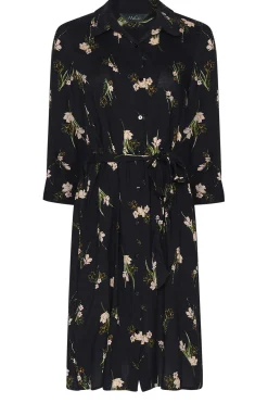 M&Co Womens Black Floral Tie Tunic Shirt><noscript><img width=