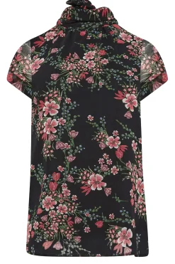 M&Co Womens Black Floral Print Blouse><noscript><img width=