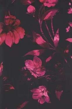 M&Co Womens Black Floral Print Flute Sleeve Shift Dress><noscript><img width=