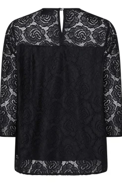 M&Co Womens Black Floral Lace Blouse><noscript><img width=