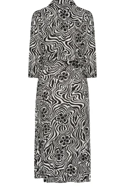 M&Co Womens Black Floral Swirl Print Midaxi Shirt Dress><noscript><img width=