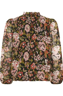 M&Co Womens Black Floral Print High Neck Blouse><noscript><img width=