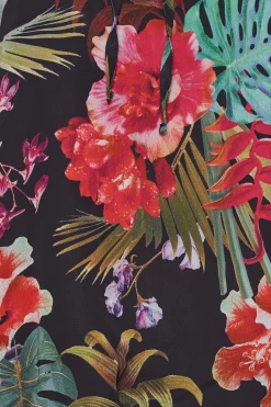 M&Co Womens Black Floral High Neck Blouse><noscript><img width=