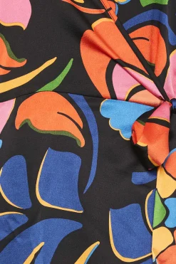 M&Co Womens Black Floral Print Wrap Dress><noscript><img width=