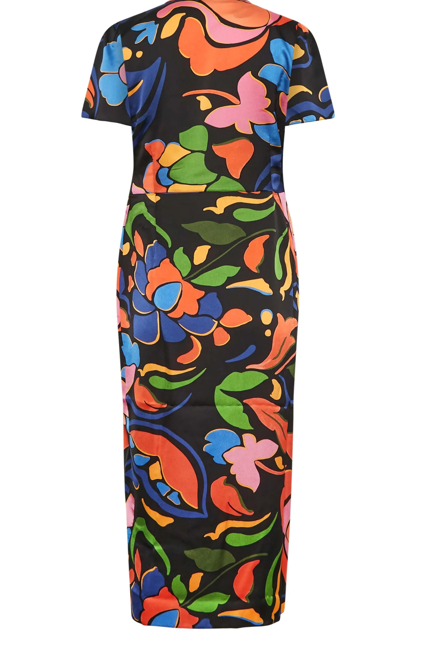 M&Co Womens Black Floral Print Wrap Dress>Women Wedding Guest Dresses