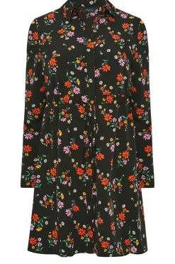 M&Co Womens Black Floral Print Tie Waist Tunic Shirt><noscript><img width=