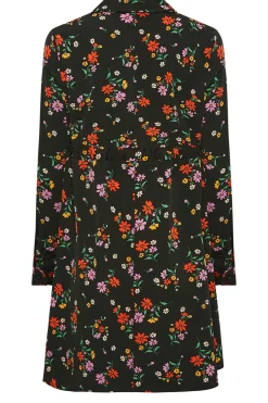 M&Co Womens Black Floral Print Tie Waist Tunic Shirt><noscript><img width=