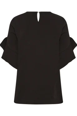 M&Co Womens Black Frill Sleeve Blouse><noscript><img width=