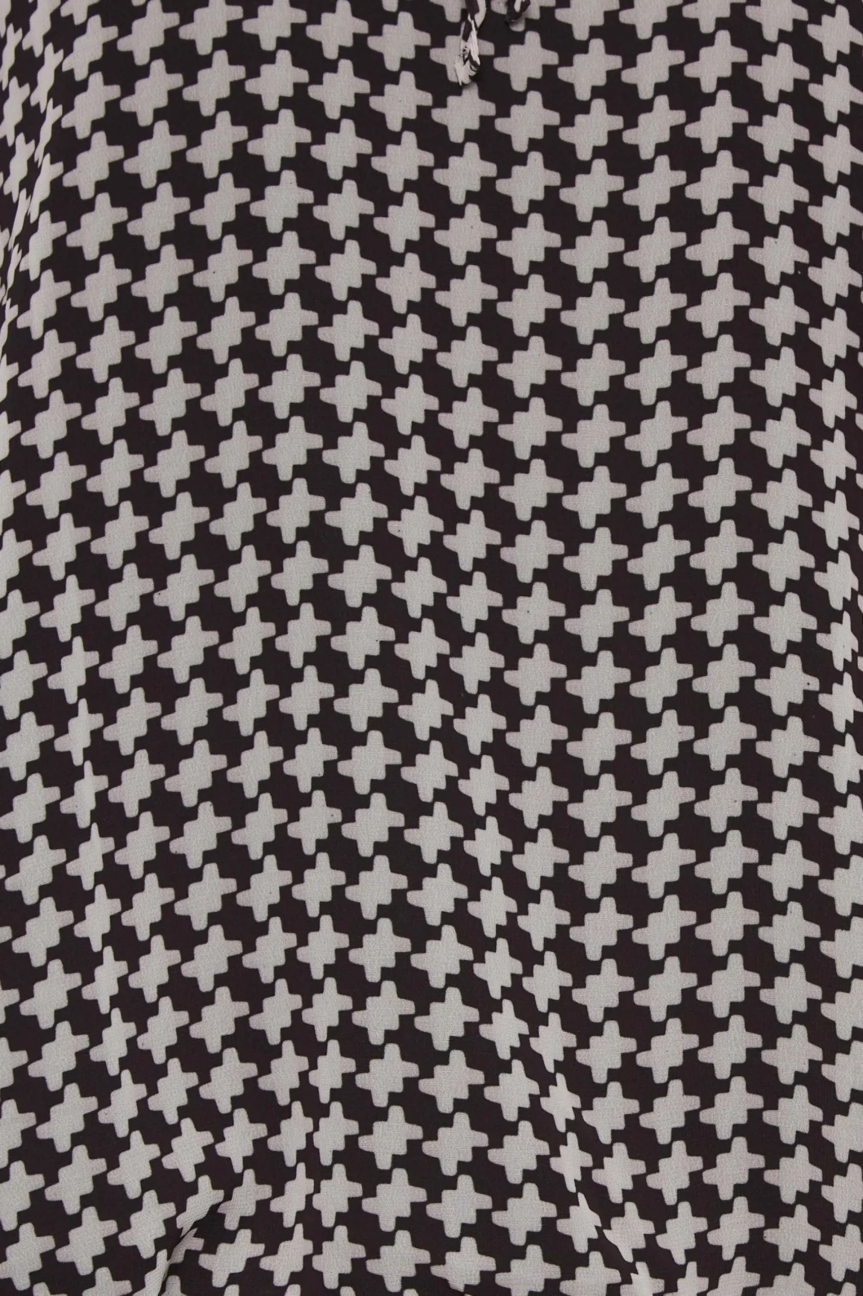M&Co Womens Black Geometric Print Tie Neck Blouse>Women Long Sleeve Tops