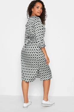 M&Co Womens Black Geometric Print Satin Tunic Dress><noscript><img width=